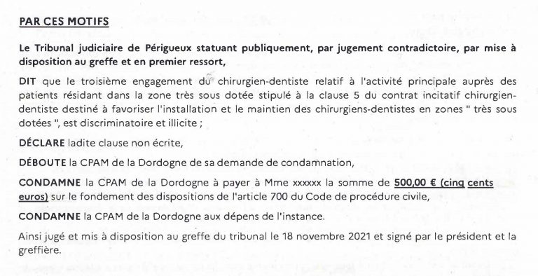 Décison du Pôle Social contre la CPAM
