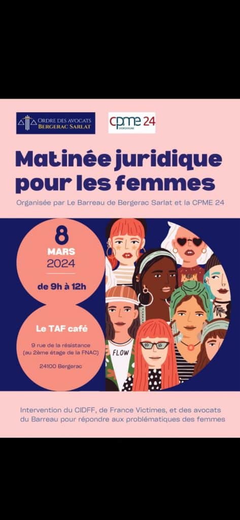 Affiche Matinée juridique pour les femmes, 9h au Taf Café